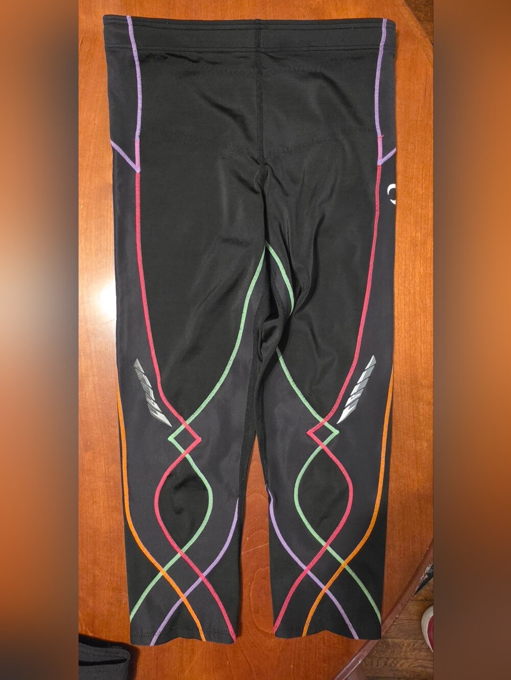 CW-X Compression Crop Leggings Black Multicolor Performance Running Training